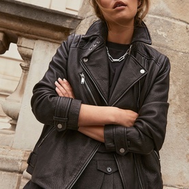 Oversized Leather Biker Jacket