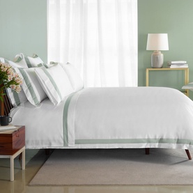 Paris Oxford Pillowcase White-Green