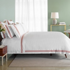 Paris Oxford Pillowcase White-Pink