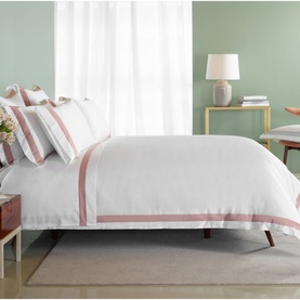 Paris Square Pillowcase White-Pink