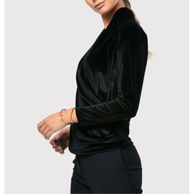 Roxanne Black Velvet Top