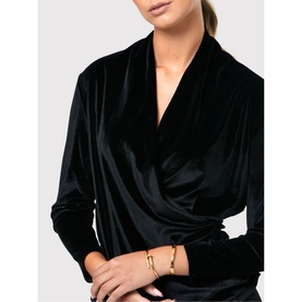 Roxanne Black Velvet Top