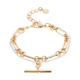 T-Bar Mixed Double Strand Bracelet