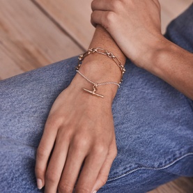 T-Bar Mixed Double Strand Bracelet