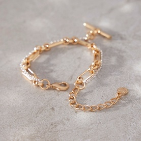 T-Bar Mixed Double Strand Bracelet