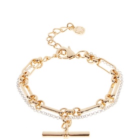 T-Bar Mixed Double Strand Bracelet