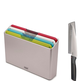 Folio Icon 4 Piece Chopping Board Set with Chef&rsquo;s Knife