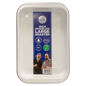 Large White Enamel Roaster 36cm