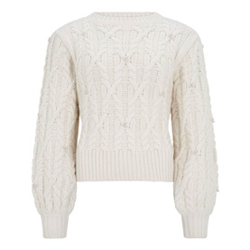 Pearl Detailed Cable Knit Sweater