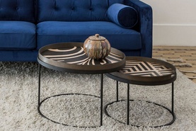 Tray Round Coffee Table Set - Small-Large