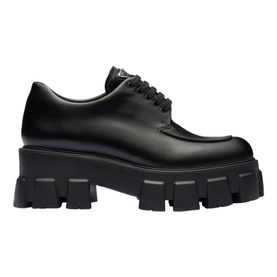 Monolith Brushed Leather Lace-Up Loafers