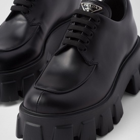 Monolith Brushed Leather Lace-Up Loafers