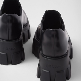 Monolith Brushed Leather Lace-Up Loafers