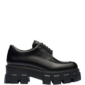 Monolith Brushed Leather Lace-Up Loafers