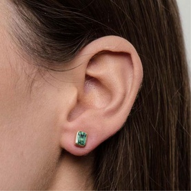Manhattan Green Tourmaline Stud Earrings