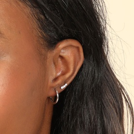 Glimmer Rhodium-Plated Crystal Studs
