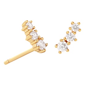 Glimmer 18k Gold-Plated Crystal Studs