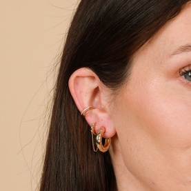 Cosmic Star 18k Gold-Plated Hoops