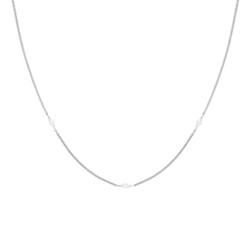 Navette Rhodium-Plated Necklace