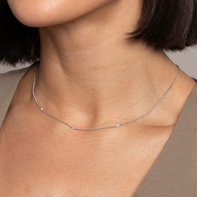 Navette Rhodium-Plated Necklace