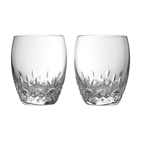 Waterford Lismore Castle Tumbler Glass Set of Two, clear crystal with iconic Lismore cut pattern, slender profile, hand wash only
