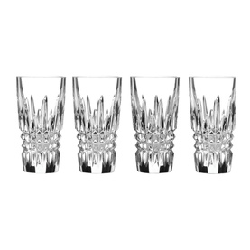 Waterford Lismore Diamond Shot Glass 56ml set of 4, clear crystal with diamond-cut detailing and vertical cut rim design