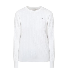 Shield Logo Cable Knit Sweater