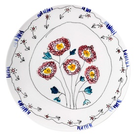Midnight Flowers Serving Plate