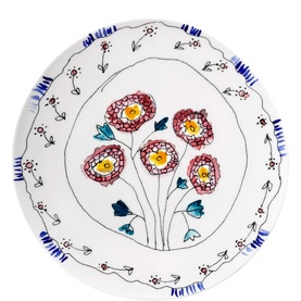 Midnight Flowers Serving Plate