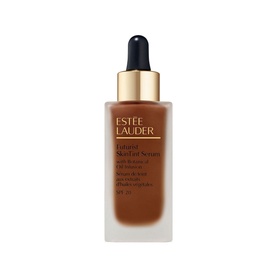 Est&eacute;e Lauder Futurist SkinTint Serum Foundation SPF 20, 30ml, in a deep brown shade, glass bottle with dropper applicator