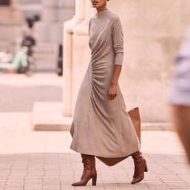 Asymmetric Ruched Dress