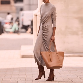 Asymmetric Ruched Dress
