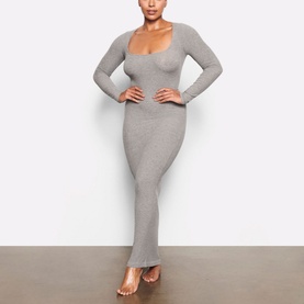 Long Sleeve Dress Heather Grey