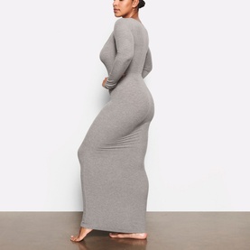 Long Sleeve Dress Heather Grey