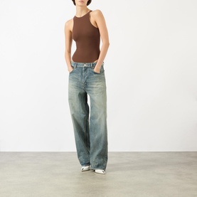 High Neck Bodysuit Cocoa