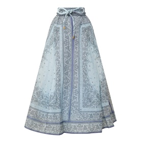 High-Rise Paisley Flared Skirt