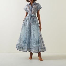 High-Rise Paisley Flared Skirt