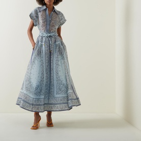 High-Rise Paisley Flared Skirt