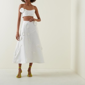 High-Rise Rose Flared Skirt