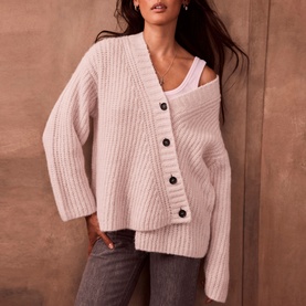 Asymmetric Button Cardigan