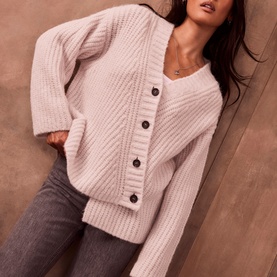 Asymmetric Button Cardigan