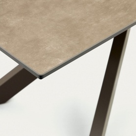 Atminda Extendable Table 160-210 x 90cm Porcelain with Brown Finished Steel Legs