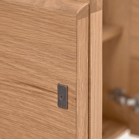 Rasha 4 Door Sideboard 180 x 71cm Oak Veneer with Natural Finish