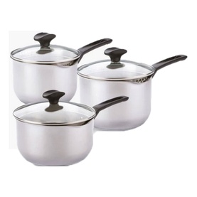 Three-Piece Cook & Strain Saucepan Set