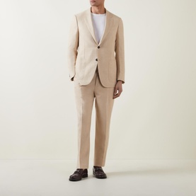 Mid-Rise Linen-Wool Suit Trousers