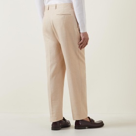 Mid-Rise Linen-Wool Suit Trousers