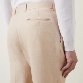 Mid-Rise Linen-Wool Suit Trousers