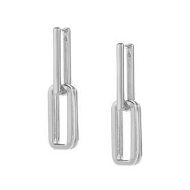 Silver-Tone Link Earrings