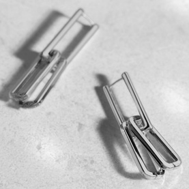 Silver-Tone Link Earrings