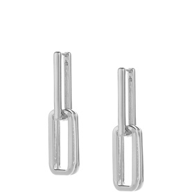 Silver-Tone Link Earrings
